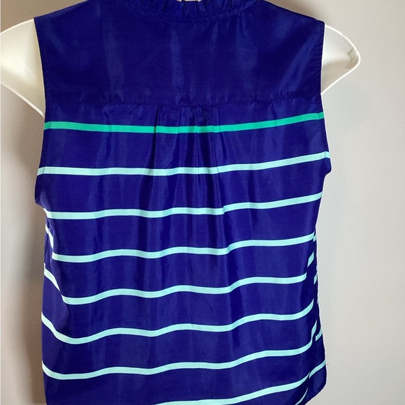 Tommy Hilfiger Navy and Teal Striped Blouse, Size XL - Picture 3 of 6